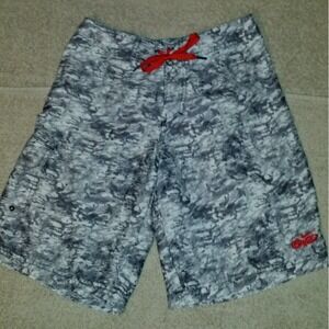 Youth size 12‎ Nike 6.0 White &  Grey swirled Boardshorts with pocket
